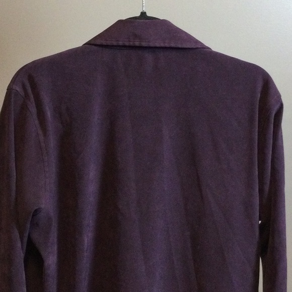 XL Erika & Co deep purple brushed button down top - Picture 6 of 14